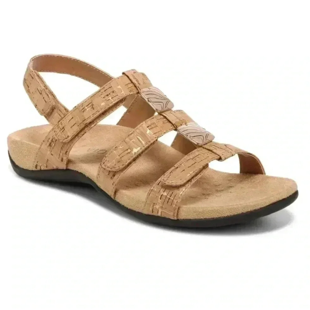 VIONIC Amber Adjustable Gold Cork Sandals - Picture 13 of 13